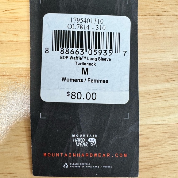 NWT Mountain Hardwear EDP Waffle Turtleneck - Picture 2 of 2
